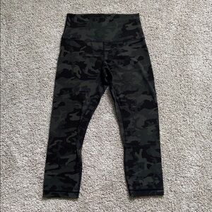 Lululemon • Align High Rise Crop Incognito Camo Multi Gator Green